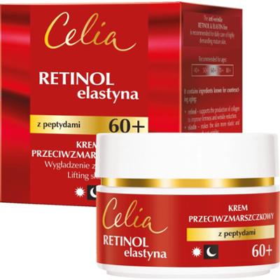 Celia Retinol & Elastyna krem przeciwzmarszczkowy z peptydami na dzień i na noc 60+ 50 ml