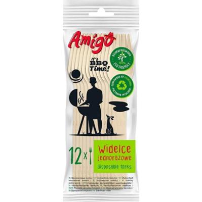 Amigo widelce drewniane 12szt