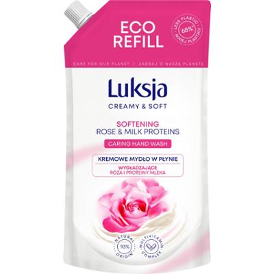 Luksja Creamy & Soft Kremowe mydło w płynie wygładzające róża i proteiny mleka 400 ml