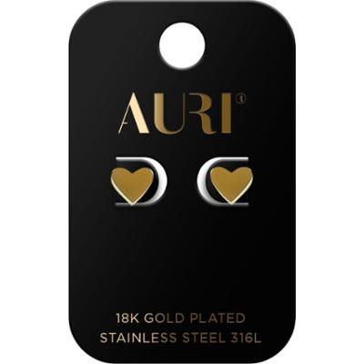 Auri Kolczyki Sztyfty Serca 3D