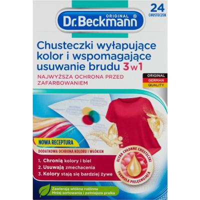 Dr. Beckmann chusteczki wyłapujące kolor i wspomagające usuwanie brudu 3w1 24 sztuki