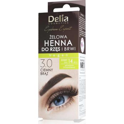 Delia Cosmetics Eyebrow Expert Żelowa henna do brwi i rzęs 3.0 ciemny brąz
