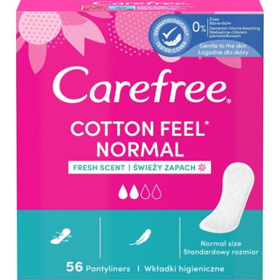 Carefree Cotton Feel Normal Wkładki higieniczne świeży zapach 56 sztuk