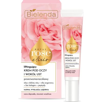 Bielenda Royal Rose Elixir krem przeciwzmarszczkowy, liftingujący, pod oczy i wokół ust15 ml