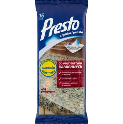 Presto Ściereczki nawilżane do powierzchni kamiennych 16 sztuk