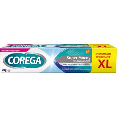 Corega Wyrób medyczny krem mocujący do protez zębowych super mocny neutralny smak 70 g
