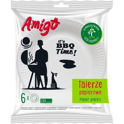 Amigo jednorazowe talerze papierowe eco 6szt