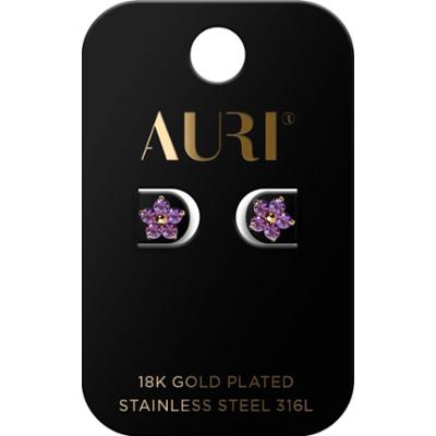 Auri kolczyki sztyfty damskie Kwiatki Fioletowe