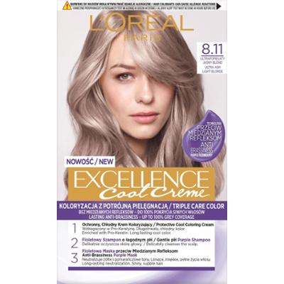 L'Oreal Paris Excellence Cool Creme 8.11 Ultrapopielaty Jasny Blond farba do włosów