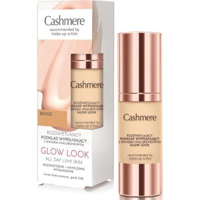 Cashmere Glow Look Beige rozświetlający podkład wypełniający z kwasem hialuronowym 30 ml