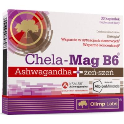 Olimp Chela-Mag B6 Ashwagandha+żeń-szeń 30 kapsułek