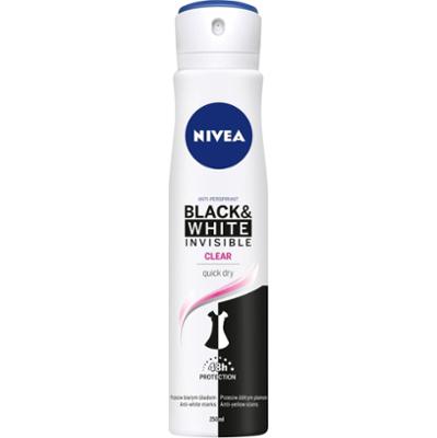 Nivea Black&White Invisible Clear Antyperspirant damski w spray'u 250 ml