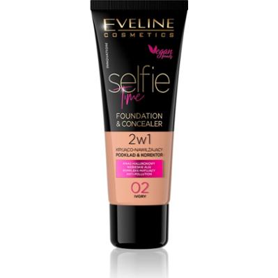 Selfie Time 2w1 Kryjąco - nawilżający podkład & korektor nr 02 Ivory