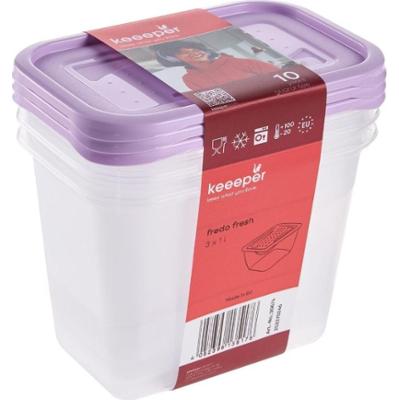 Keeeper Fredo Violet 1l Fresh zestaw pojemników na żywność 3 sztuki