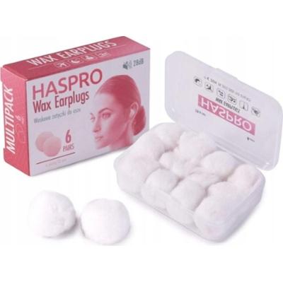 Haspro woskowe zatyczki do uszu WAX Earplugs 6 par