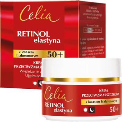 Celia Retinol & Elastyna krem przeciwzmarszczkowy z kwasem hialuronowym na dzień i na noc 50+ 50 ml
