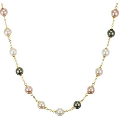 Lulu & Jane Stop metali Perła (synt.) Naszyjniki 1 ct Damski