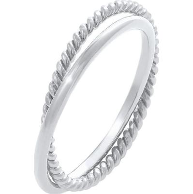 Elli Klasyczny filigranowy zakręcony Twisted Trend w srebrze próby 925 Sterling Silver Pierścionki 1 ct Damski