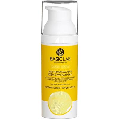BasicLab ANTYOKSYDACYJNY KREM Z WITAMINĄ C, 4% DIPALMITYNIANU KWASU KOJOWEGO O BOGATEJ KONSYSTENCJI, ROZŚWIETLENIE I WYGŁADZENIE 50 ml Kremy do twarzy