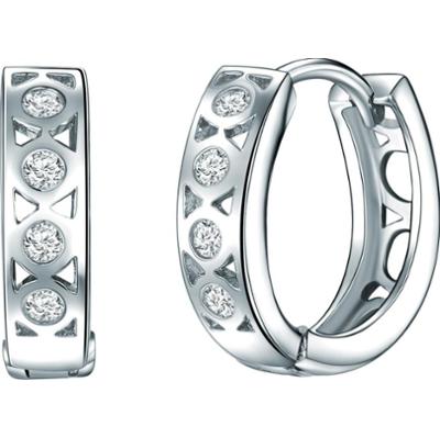 Rafaela Donata Srebrne kolczyki kreole srebro wysokiej próby Cyrkonia srebrny Kolczyki 1 ct Damski