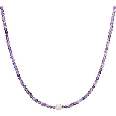 Valero Pearls Srebro wysokiej pr óby Ametyst Perła hodowlana słodkowodna Naszyjniki 1 ct Damski