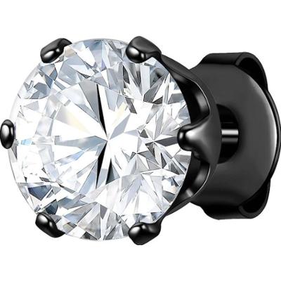 True Rebels Kolczyki Stal nierdzewna Czarny 1 ct Męskie