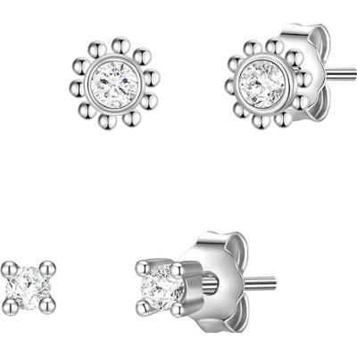 Glanzstücke München Srebrne kolczyki sztyfty Kwiat srebro wysokiej próby Cyrkonia srebrny Kolczyki 1 ct Damski