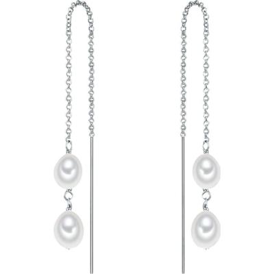 Valero Pearls Kolczyki wiszące z perłą srebro wysokiej próby Perła hodowlana słodkowodna srebrny 1 ct Damski