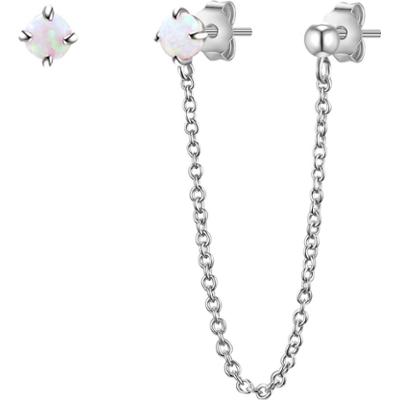 Glanzstücke München Srebrne kolczyki sztyfty srebro wysokiej próby Opal (synt.) srebrny Kolczyki 1 ct Damski