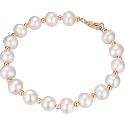 Valero Pearls Srebro wysokiej pr óby Perła hodowlana słodkowodna Bransoletki 1 ct Damski