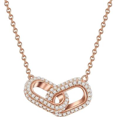 Glanzstücke München Naszyjnik srebrny srebro wysokiej próby Cyrkonia różowe złoto Naszyjniki 1 ct Damski