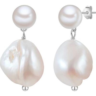 Glanzstücke München Kolczyki wiszące srebrne srebro wysokiej próby Perła hodowlana słodkowodna srebrny 1 ct Damski