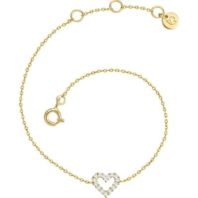 Glanzstücke München Bransoletka Serce z Srebro wysokiej próby w Żółte złoto Bransoletki 1 ct Damski