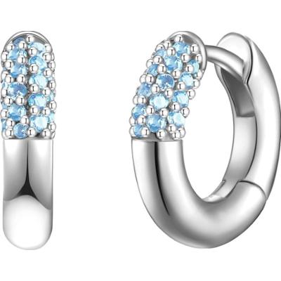 Glanzstücke München Srebrne kolczyki kreole srebro wysokiej próby Spinel srebrny Kolczyki 1 ct Damski