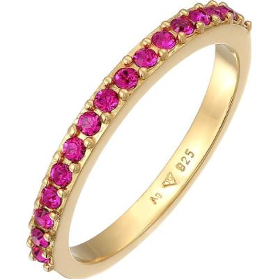 Elli Damska obrączka Memoire z kryształami w srebrze próby 925 Sterling Silver Pierścionki 1 ct Damski