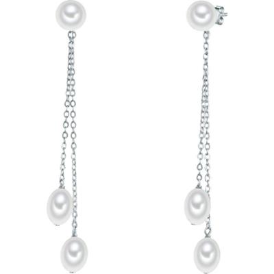 Valero Pearls Kolczyki wiszące srebrne srebro wysokiej próby Perła hodowlana słodkowodna srebrny 1 ct Damski