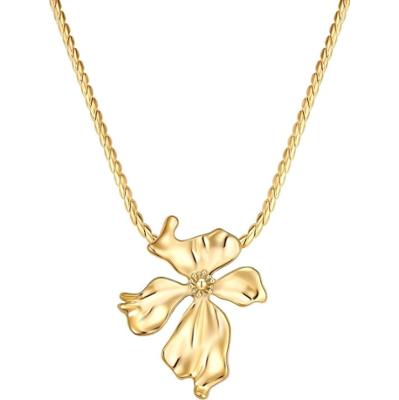 Yokoamii Naszyjnik kwiat z pozlacanej stopu metali Naszyjniki 1 ct Damski