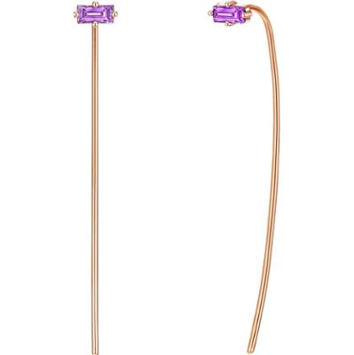 Glanzstücke München Kolczyki wiszące srebrne srebro wysokiej próby Cyrkonia różowe złoto 1 ct Damski