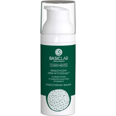 BasicLab Prebiotyczny krem wyciszający 5% prebiotyków, 1% wąkrotki azjatyckiej i witaminą F WZMOCNIENIE I BALANS Kremy do twarzy 50 ml