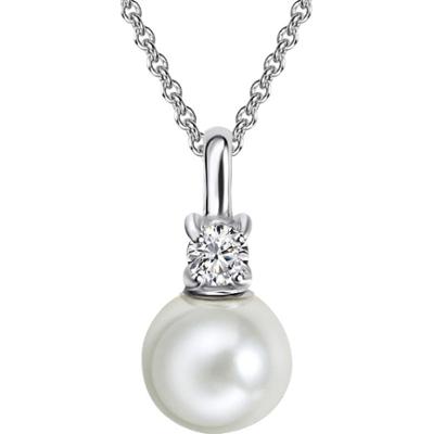 Rafaela Donata Naszyjnik srebrny srebro wysokiej próby Cyrkonia Perła (synt.) srebrny Naszyjniki 1 ct Damski