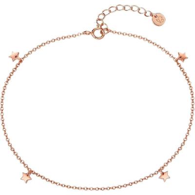 Glanzstücke München Srebrna bransoletka na stopę Gwiazda srebro wysokiej próby różowe złoto Bransoletki na nogę 1 ct Damski