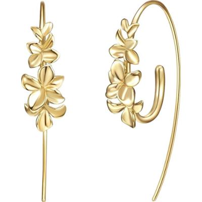 Glanzstücke München Kolczyki wiszące srebrne Kwiat srebro wysokiej próby żółte złoto 1 ct Damski