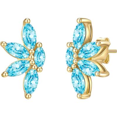 Glanzstücke München Srebrne kolczyki sztyfty srebro wysokiej próby Cyrkonia żółte złoto Kolczyki 1 ct Damski