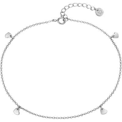 Glanzstücke München Srebrna bransoletka na stopę Serce srebro wysokiej próby srebrny Bransoletki na nogę 1 ct Damski