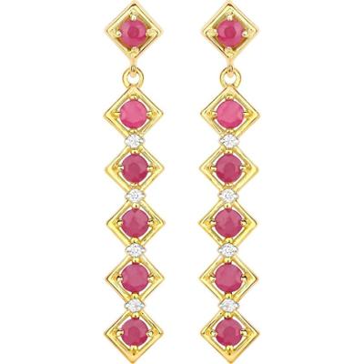 Rafaela Donata Kolczyki Srebro wysokiej próby Żółte złoto 1 ct Damski