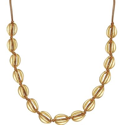 Lulu & Jane Łańcuszek Muszla z Stop metali w Żółte złoto Naszyjniki 1 ct Damski