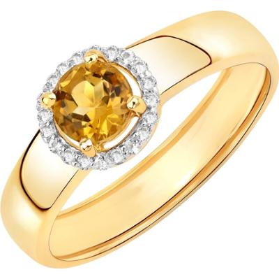 Rafaela Donata Pierścionek Srebro wysokiej próby Żółte złoto Pierścionki 1 ct Damski