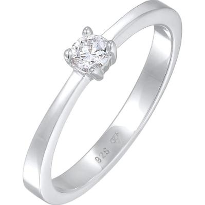 Elli DIAMONDS Damski pierścionek zaręczynowy Solitaire z diamentami wyhodowanymi w laboratorium (0,17 ct) ze srebra 925 Sterling Silver Pierścionki 1