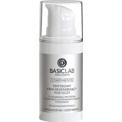 BasicLab PEPTYDOWY KREM REGENERUJĄCY POD OCZY Z 5% KOMPLEKSU PEPTYDÓW, FITOSTEROLAMI O BOGATEJ KONSYSTENCJI, WYGŁADZENIE I ODŻYWIENIE 15 ML Kremy pod