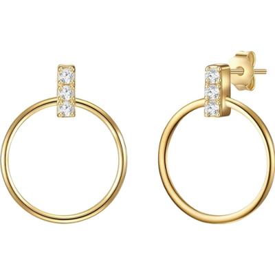 Glanzstücke München Kolczyki wiszące srebrne srebro wysokiej próby Cyrkonia żółte złoto 1 ct Damski